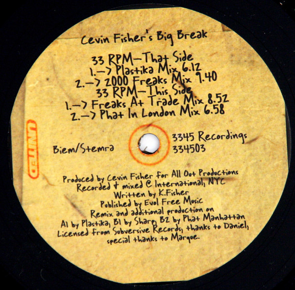 Cevin Fisher's Big Freak - The Freaks Come Out | 3345 Recordings (334503) - 3 Cevin Fisher's Big Freak - The Freaks Come Out | 3345 Recordings (334503) - 3