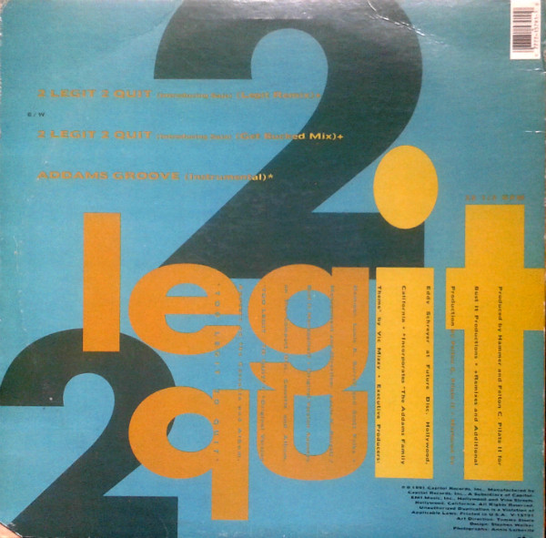 Hammer - 2 Legit 2 Quit | Capitol Records (V-15791) - 2