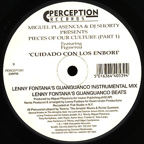 Miguel Plasencia - Pieces Of Our Culture (Part 1) | Perception Records (PERCEP 1201) - main