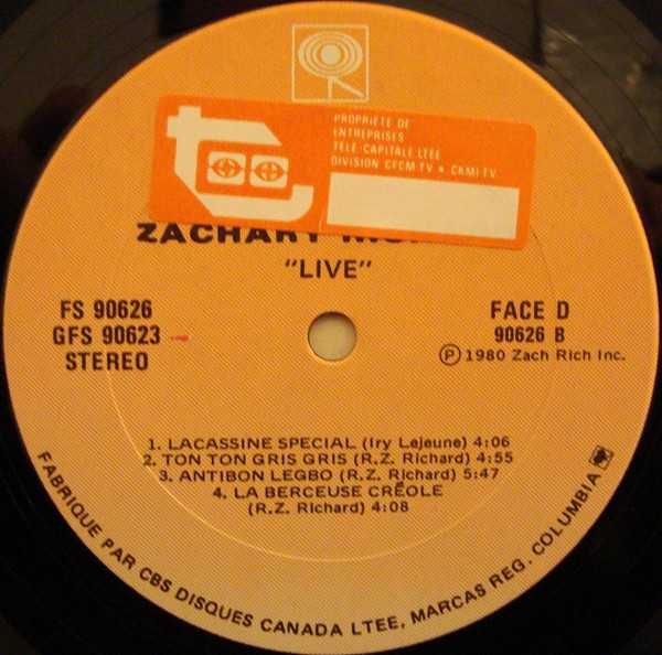 Zachary Richard - Live (2LP) [Vinyl] | CBS (GFS-90623) - 6