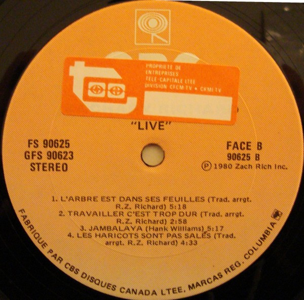 Zachary Richard - Live (2LP) [Vinyl] | CBS (GFS-90623) - 4