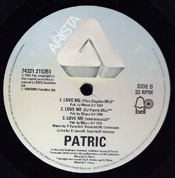 Patric - Love Me | Arista (74321 21535 1) - 3 Patric - Love Me | Arista (74321 21535 1) - 3