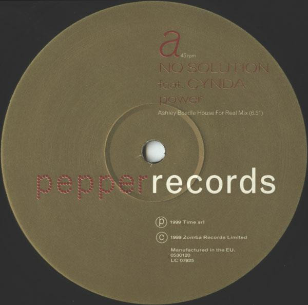 No Solution Feat. Cynda - Power | Pepper Records (0530120) - 4 No Solution Feat. Cynda - Power | Pepper Records (0530120) - 4