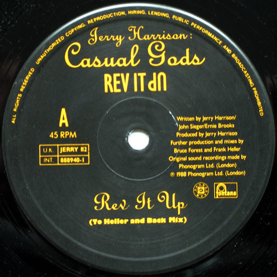Jerry Harrison : Casual Gods - Rev It Up | Fontana (JERRY 112) - 3