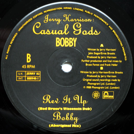 Jerry Harrison : Casual Gods - Rev It Up | Fontana (JERRY 112) - 4
