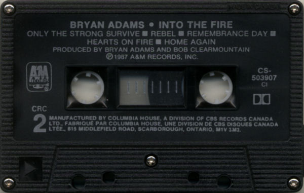 Bryan Adams - Into The Fire | A&M Records (CS-503907) - 4