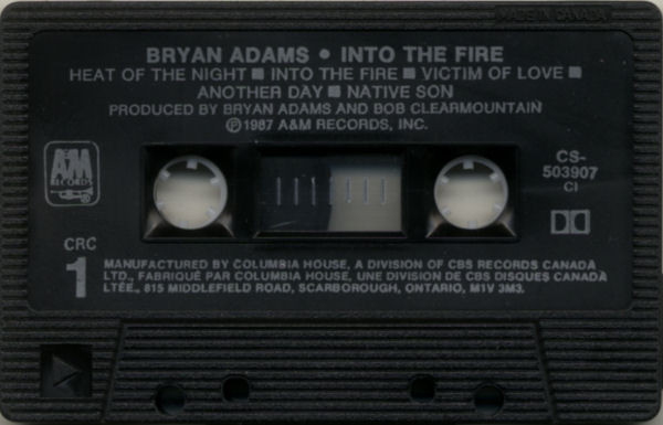 Bryan Adams - Into The Fire | A&M Records (CS-503907) - 3