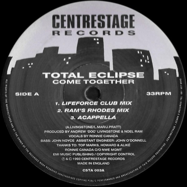 Total Eclipse - Come Together | Centrestage Records (CSTA 003) - main Total Eclipse - Come Together | Centrestage Records (CSTA 003) - main