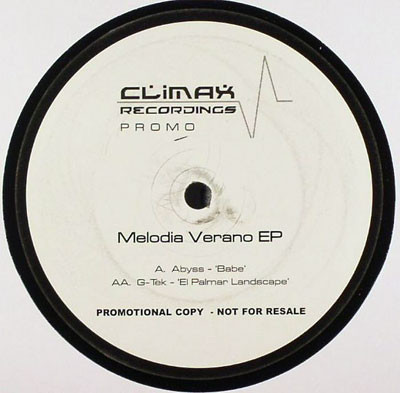 Abyss / G-Tek - Melodia Verano EP | Climax Recordings (CLIMAX014) - main