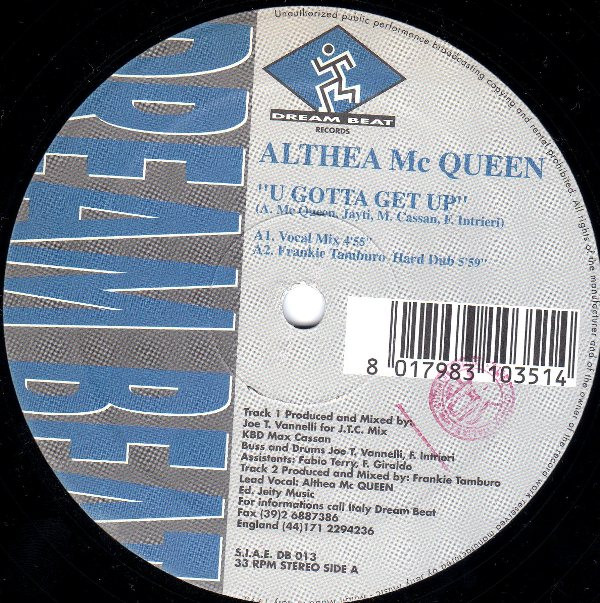Althea McQueen - U Gotta Get Up | Dream Beat (DB 013) - 2 Althea McQueen - U Gotta Get Up | Dream Beat (DB 013) - 2