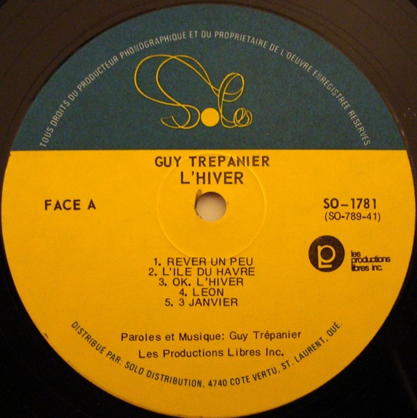 Guy Trépanier - Fragile / L'hiver | Solo (SO 1781) - 3