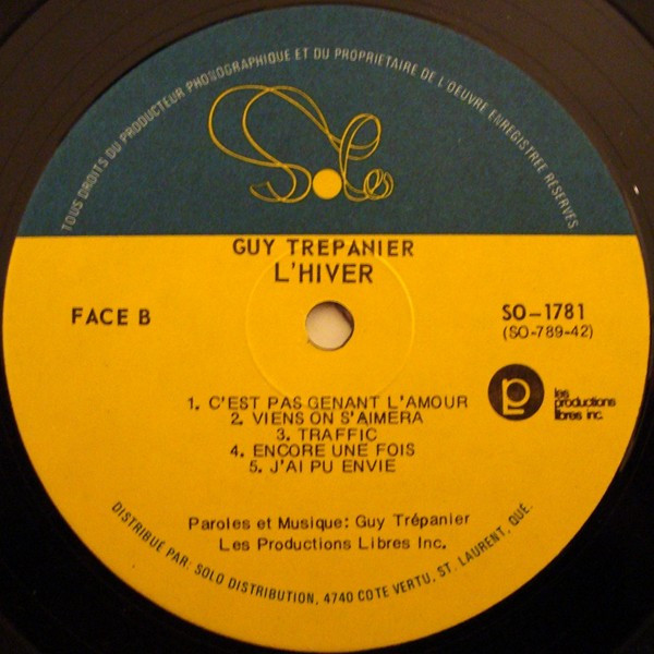 Guy Trépanier - Fragile / L'hiver | Solo (SO 1781) - 4