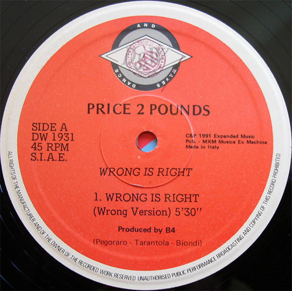 Price 2 Pounds - Wrong Is Right | Dance And Waves (DW 1931) - 2 Price 2 Pounds - Wrong Is Right | Dance And Waves (DW 1931) - 2