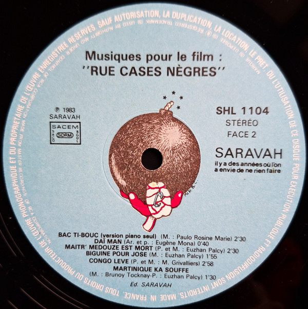 Various - Rue Cases Nègres (Musique Pour Le Film D'Euzhan Palcy) | Saravah (SHL 1104) - 4 Various - Rue Cases Nègres (Musique Pour Le Film D'Euzhan Palcy) | Saravah (SHL 1104) - 4