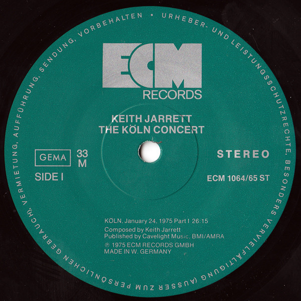 Keith Jarrett - The Köln Concert | ECM Records (ECM 1064/65 ST) - 4 Keith Jarrett - The Köln Concert | ECM Records (ECM 1064/65 ST) - 4