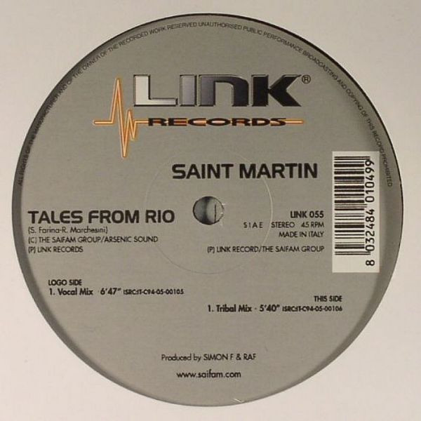 Saint Martin - Tales From Rio | Link Records (LINK 055) - main