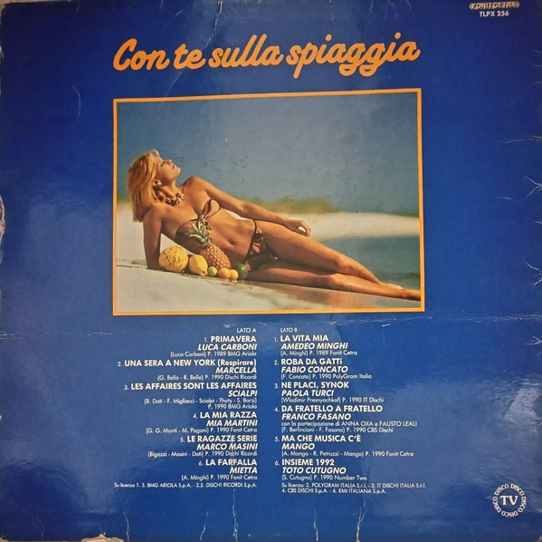 Various - Con Te Sulla Spiaggia | Fonit Cetra (TLPX 256) - 2