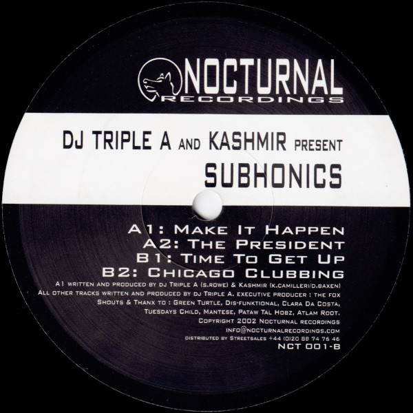 DJ Triple A & Kashmir - Subhonics E.P. | Nocturnal Recordings (NCT001) - 3 DJ Triple A & Kashmir - Subhonics E.P. | Nocturnal Recordings (NCT001) - 3