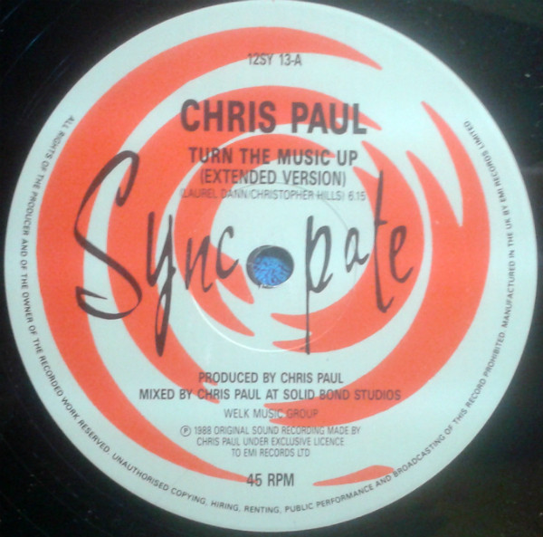 Chris Paul - Turn The Music Up | Syncopate (12SY 13) - 3 Chris Paul - Turn The Music Up | Syncopate (12SY 13) - 3