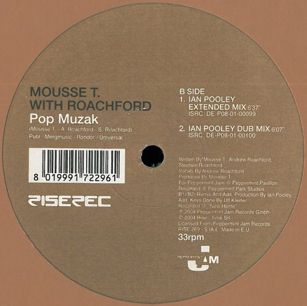 Mousse T. With Roachford - Pop Muzak | Rise (RISE 269) - 2