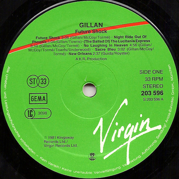 Gillan - Future Shock | Virgin (203 596-320) - 3