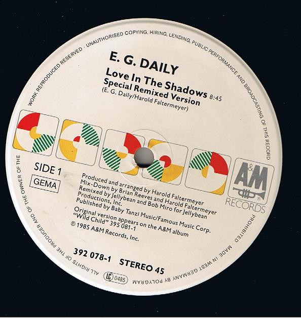 E.G. Daily - Love In The Shadows | A&M Records (392 078-1) - 3