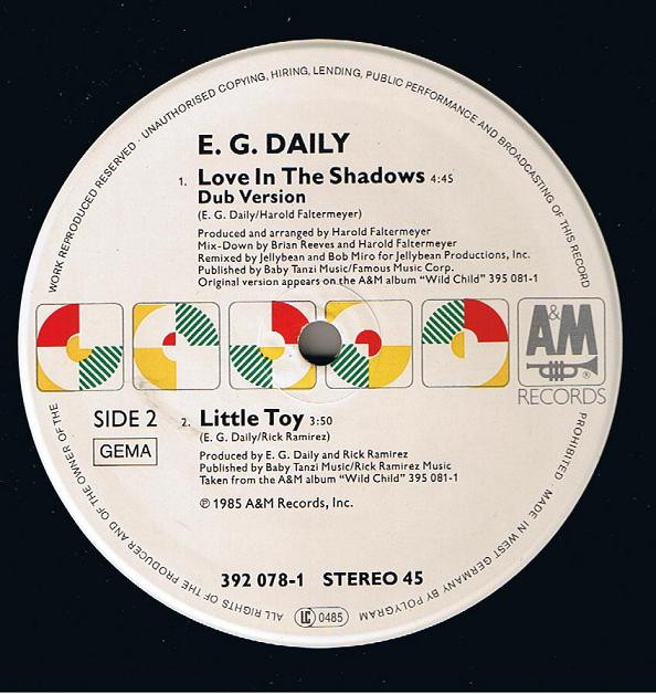 E.G. Daily - Love In The Shadows | A&M Records (392 078-1) - 4