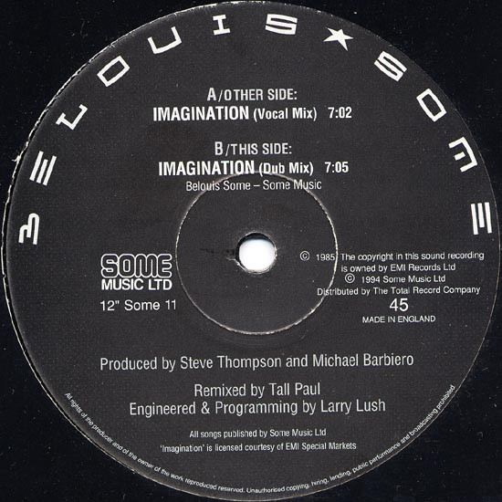 Belouis Some - Imagination | Some Music LTD (12 Some 11) - main
