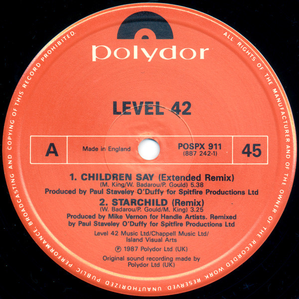 Level 42 - Children Say | Polydor (POSPX 911) - 3 Level 42 - Children Say | Polydor (POSPX 911) - 3