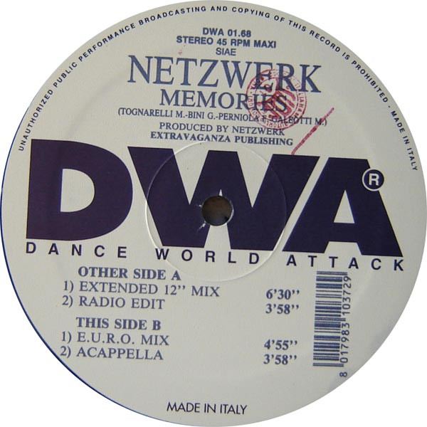 Netzwerk - Memories | DWA (Dance World Attack) (DWA 01.68) - 3