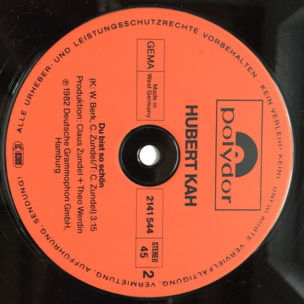 Hubert Kah - Rosemarie (Special Maxi Version) | Polydor (2141 544) - 3