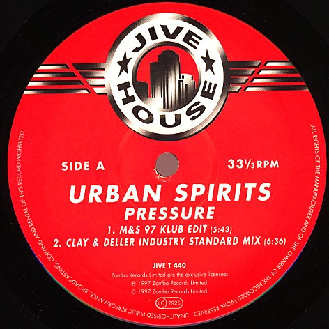 Urban Spirits - Pressure | Jive House (JIVE T 440) - 3