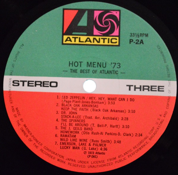 Hot Menu '73  -The Best Of Warner/Reprise/Atlantic-