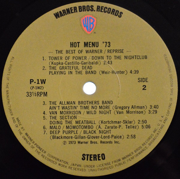 Hot Menu '73  -The Best Of Warner/Reprise/Atlantic-