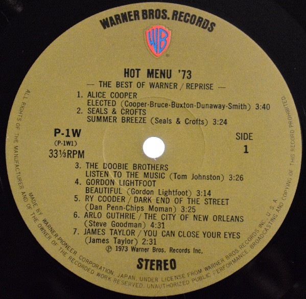 Hot Menu '73  -The Best Of Warner/Reprise/Atlantic-