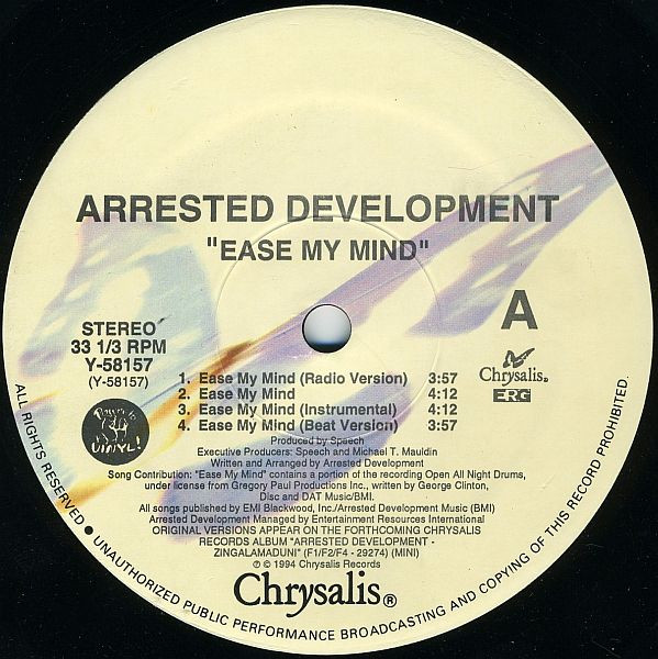 Arrested Development - Ease My Mind | Chrysalis (Y-58157) - 2