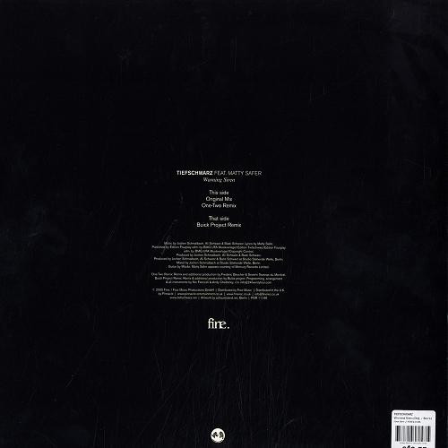 Tiefschwarz & Matty Safer - Warning Siren Vinyl I | Four Music (FOR 1114 6) - 2 Tiefschwarz & Matty Safer - Warning Siren Vinyl I | Four Music (FOR 1114 6) - 2