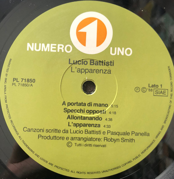 Lucio Battisti - L'Apparenza | Numero Uno (PL 71850) - 6 Lucio Battisti - L'Apparenza | Numero Uno (PL 71850) - 6