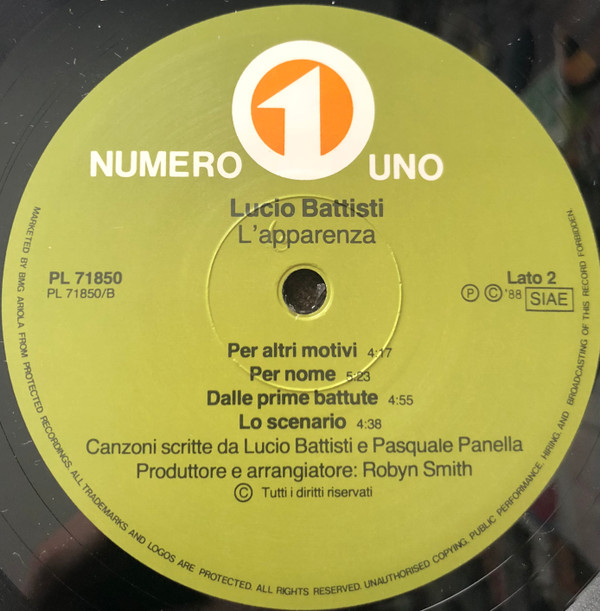 Lucio Battisti - L'Apparenza | Numero Uno (PL 71850) - 7 Lucio Battisti - L'Apparenza | Numero Uno (PL 71850) - 7