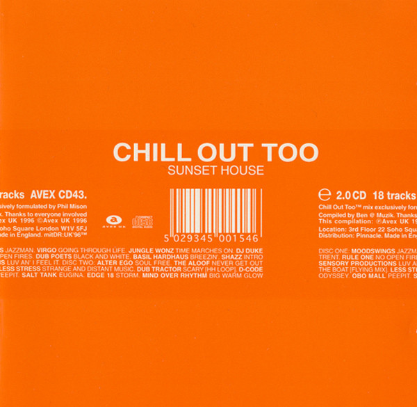 Phil Mison - Chill Out Too (Sunset House) | Avex UK (AVEX CD43) - 3