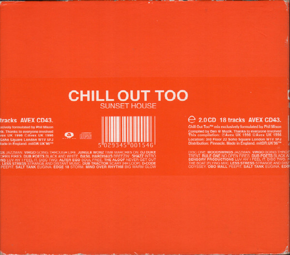 Phil Mison - Chill Out Too (Sunset House) | Avex UK (AVEX CD43)