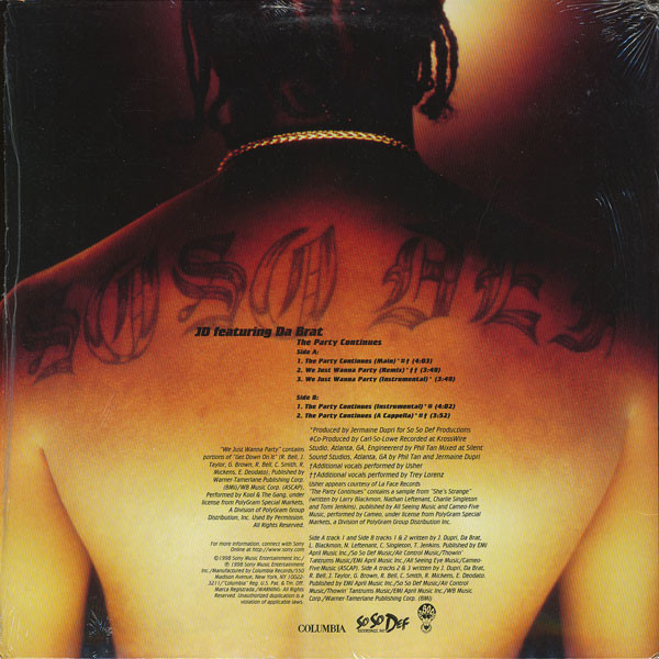 JD & Da Brat - The Party Continues | Columbia (44 78786) - 2 JD & Da Brat - The Party Continues | Columbia (44 78786) - 2