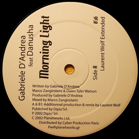 Gabriele D'Andrea Feat Danusha - Morning Light | Planetworks (PW 001) - main