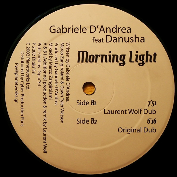 Gabriele D'Andrea Feat Danusha - Morning Light | Planetworks (PW 001) - 2