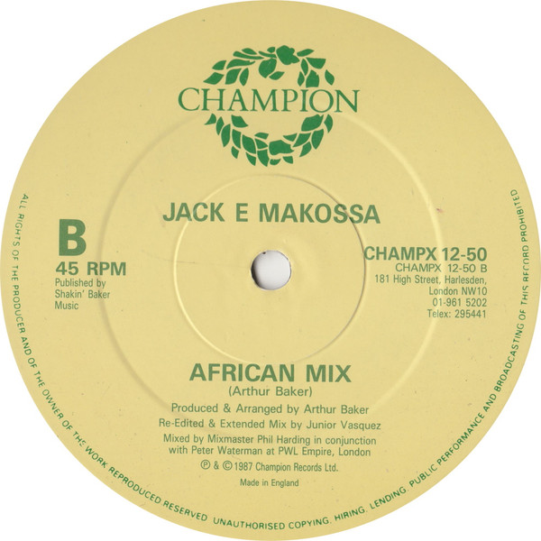 Jack E Makossa - The Opera House (Remix) | Champion (CHAMPX 12-50) - 2