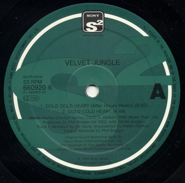 Velvet Jungle - Cold Cold Heart | Sony Soho Square (660920 6) - 3