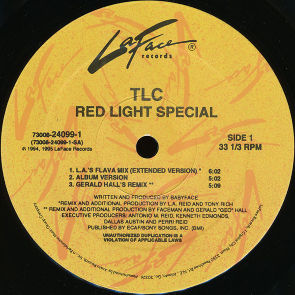 TLC - Red Light Special | LaFace Records (73008-24099-1) - 3