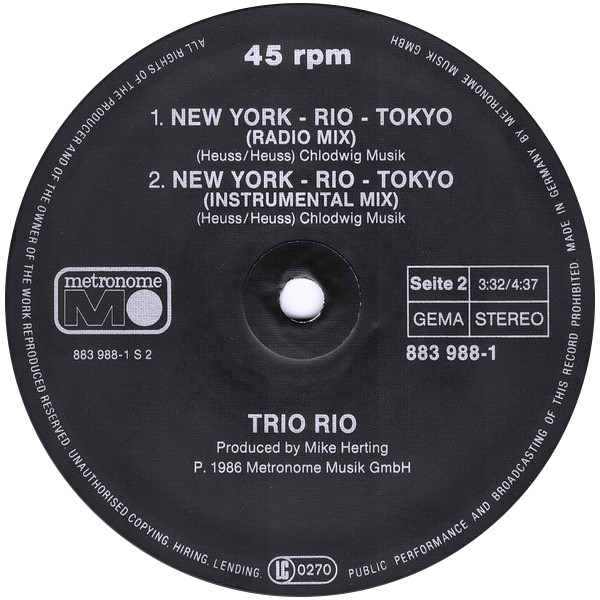 Trio Rio - New York - Rio - Tokyo | Metronome (883 988-1) - 4