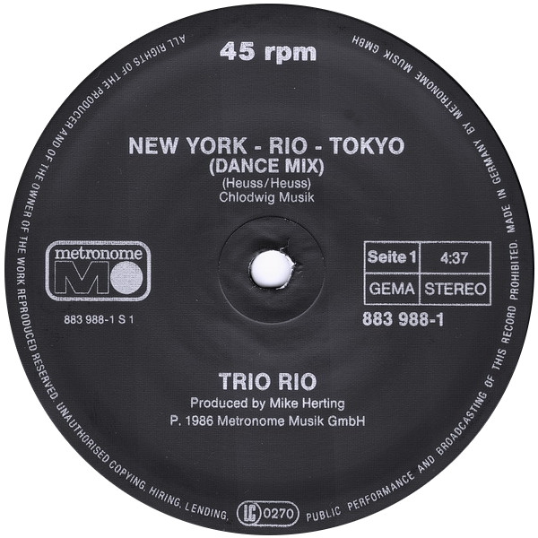 Trio Rio - New York - Rio - Tokyo | Metronome (883 988-1) - 3