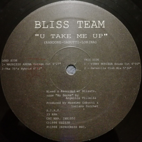 Bliss Team - U Take Me Up | Inprogress (INX 1050) - 3 Bliss Team - U Take Me Up | Inprogress (INX 1050) - 3